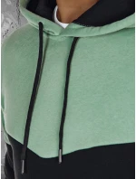 Pánská základní mikina s kapucí v mátové barvě FashionStreet BX5876