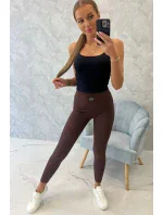 Pruhované legíny hnědé