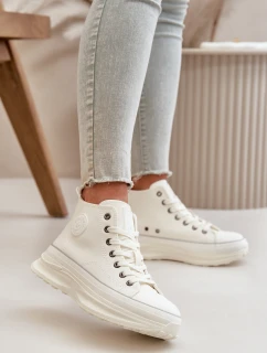 Dámské Tenisky Na Platformě Eko Kůže Big Star OO274064 Bílé