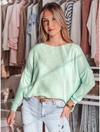 Dámský oversize hladký svetr SENZIA mint FashionStreet MY2445