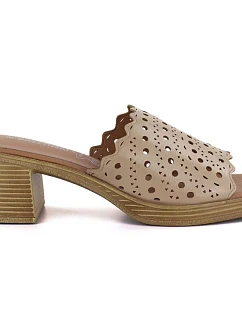 Dámské otevřené béžové žabky na jehlovém podpatku M.Daszynski MR2598-7