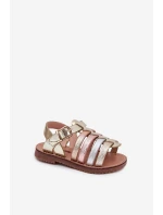 Dětské sandály dívčí z eko kůže zlaté Mariana