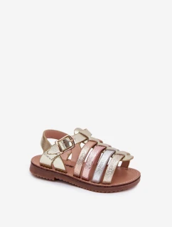 Dětské sandály dívčí z eko kůže zlaté Mariana