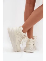 Dámské tenisky přírodní kůže GOE SS2N4037 Ztemnělá bílá