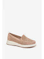 Dámské síťované mokasíny Sergio Leone MK097H béžové