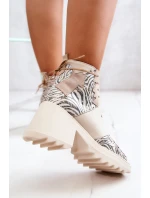 Kožené kozačky Maciejka 05321-04 Béžová