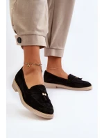 Černé Dámské Semišové Mokasíny Na Ploché Podrážce Zazoo 3420 Černé Dámské Semišové Mokasíny Na Ploché Podrážce Zazoo 3420