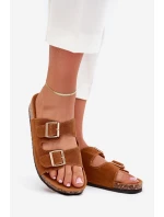 Dámské Pantofle Se Zlatými Přezkami A Prošíváním Camel Lunera