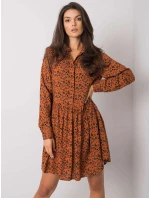 Šaty D73771M30227 tmavě hnědé