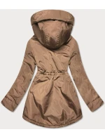 Béžovo-velbloudí dámská bunda pro přechodné období (B8037-12046)
