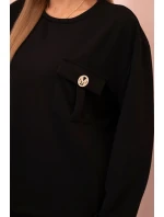 Komplet dámský máslový mikina a kalhoty s gumou černý