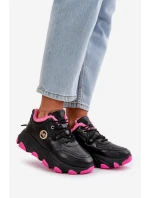 Zateplené Dámské Sportovní Boty Na Šněrování Na Platformě Černé Bialoa