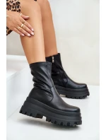 Boty Na Masivní Platformě Černé Florinara