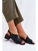 Kožené Dámské Sandály Na Klínku Maciejka 06975-01 Černé