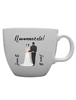 Personalizovaný MEGA XXL keramický hrnek 1 000 ml se svatebním párem