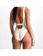 Dámské jednodílné plavky Monogram Rib KW0KW02151-PGA - Calvin Klein