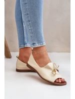 Zazoo 2660 Kožené Dámské Baletky Jasně Béžové