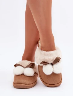 Dámské Pantofle S Kožešinou Camel Nartani