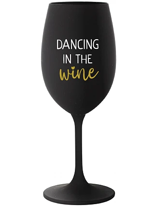 DANCING IN THE WINE - černá sklenice na víno 350 ml DANCING IN THE WINE - černá sklenice na víno 350 ml