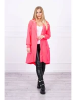 Bunda oversize s kapucí růžová neonová