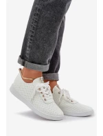 Dámské Ažurové Šněrovací Tenisky Světle Béžové Carinel