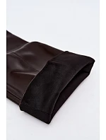 Dámské hnědé kožené elegantní kozačky na podpatku Favra