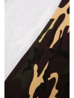 Mikina moro s dlouhými zády khaki+hnědá Mikina moro s dlouhými zády khaki+hnědá