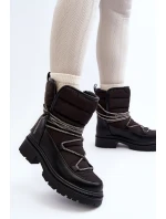 Dámské zimní boty s ozdobným šněrováním černé Rilana