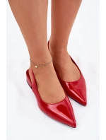 Lakované Baletky Na Nízkém Podpatku Červené Testori