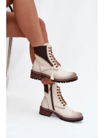 Dámské zimní kotníkové boty na klínu Vinceza 58559 béžové