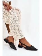 Dámské sandály s pletením na klíně Černé Nivorra