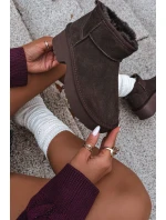 Dámské sněhule Milora z přírodního semiše s kožešinou – čokoládové