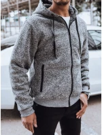 Pánská rozepínací zateplená mikina světle šedá FashionStreet BX5596