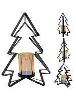 KOVOVÝ SVÍCEN 31,5 CM VÁNOČNÍ STROMEK SLÍDA