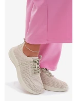 Materiálové Dámské Sportovní Boty Béžové Carmivelle