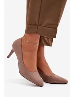 Ekologické semišové lodičky Sergio Leone 1336 Světle hnědé