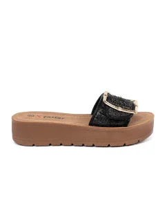 Luxusní nazouváky černé dámské platforma