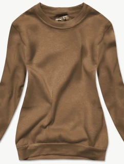 Dámská tepláková mikina v sépiové barvě se stahovacími lemy (W01-158)