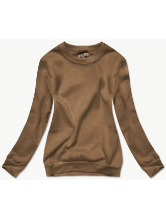 Dámská tepláková mikina v sépiové barvě se stahovacími lemy (W01-158)