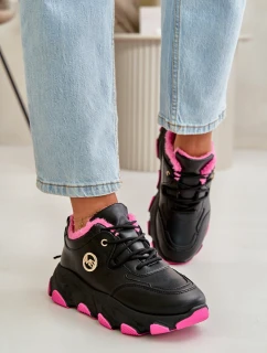 Zateplené Dámské Sportovní Boty Na Šněrování Na Platformě Černé Bialoa