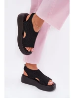 Dámské sandály na platformě černé Kavira Dámské sandály na platformě černé Kavira