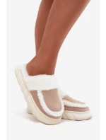Dámské pantofle na tlusté podrážce s kožešinou Vinceza 19952 Béžové Dámské pantofle na tlusté podrážce s kožešinou Vinceza 19952 Béžové