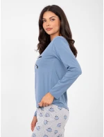 Pyžamo DU PI FP 008.30 šedomodré