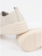 Praktické dámské Jasnobeżowy  polobotky platforma