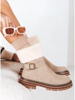 Dámské zateplené boty béžové FashionStreet ZY1228