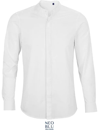 NEOBLU Bart Men Popelínová košile s dl. rukávem a mao límcem 24.3792 optic white NEOBLU Bart Men Popelínová košile s dl. rukávem a mao límcem 24.3792 optic white