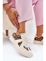 Dámské sneakers s leopardím vzorem na platformě béžové Nativira