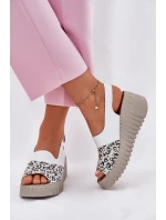 Dámské Sandály Z Přírodní Kůže Na Klínu Bílé Artiker 56C0958