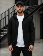 Pánská mikina s kapucí na zip černá BX2192 Pánská mikina s kapucí na zip černá BX2192