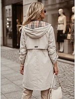 Dámská přechodová bunda typu parka s kapucí, béžová, FashionStreet TY5812 Dámská přechodová bunda typu parka s kapucí, béžová, FashionStreet TY5812